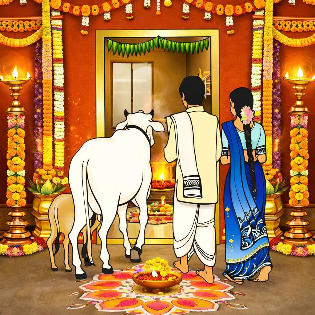 Aksharabhyasa (Vidyarambha) performed by a Gopuja Vedic pandit