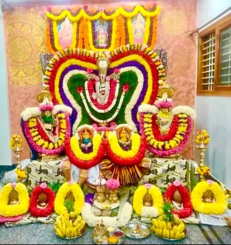 Lakshmi Puja performed at home in Agara, Bangalore by a Gopuja Vedic pandit