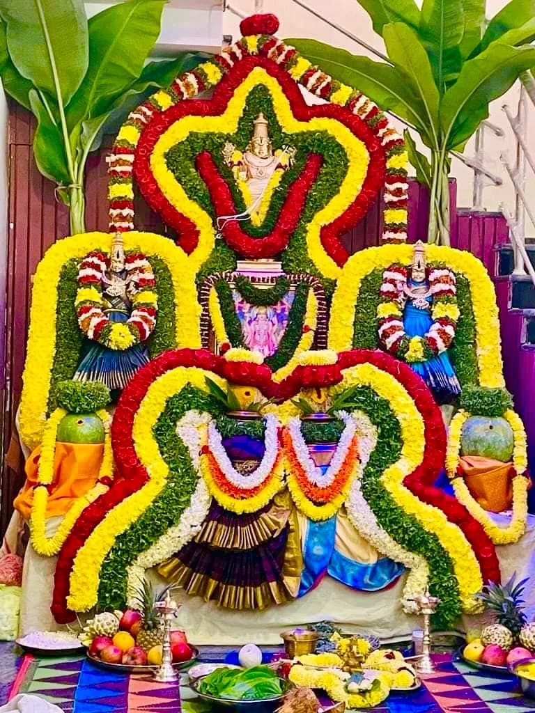 Varalakshmi Vrata Puja performed at home in Babusapalya, Bangalore by a Gopuja Vedic pandit