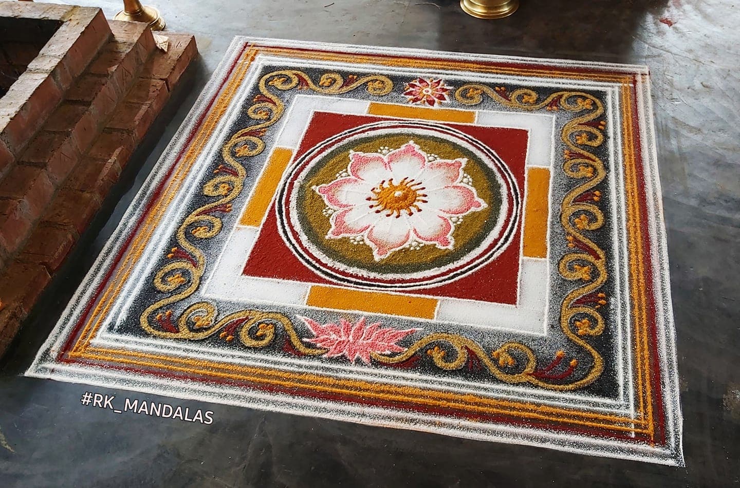 Puja ceremony with offerings